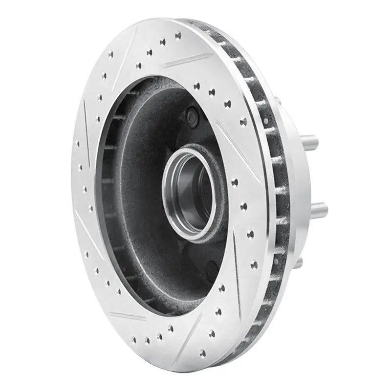 R1 92-94 Ford E-250 Econoline Front Right Drilled & Slotted Silver Brake Rotor 2