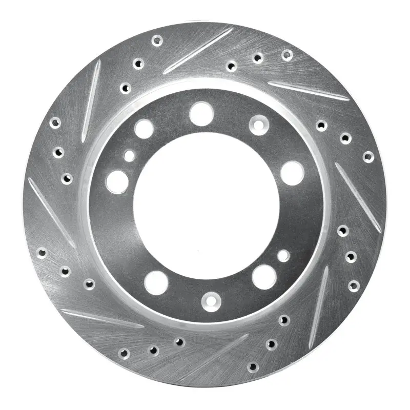 R1 87-89 Porsche 944 Except Turbo Rear Left Drilled & Slotted Silver Brake Rotor 1