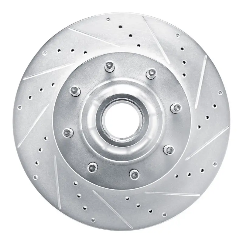 R1 08-25 Ford E-350 Super Duty Front Right Drilled & Slotted Silver Brake Rotor 1