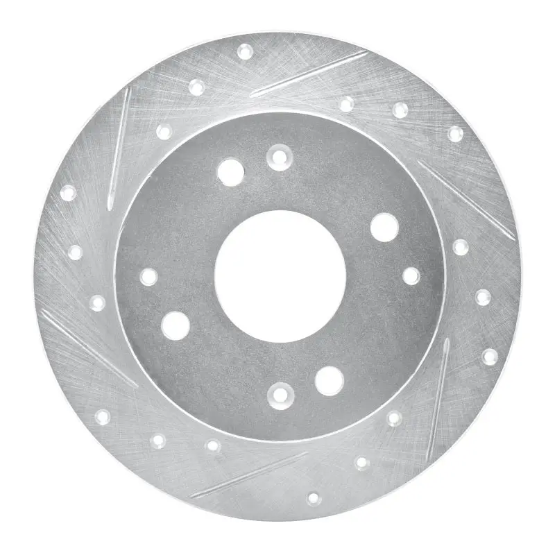 R1 92-94 Acura Vigor Rear Left Drilled & Slotted Silver Brake Rotor 1