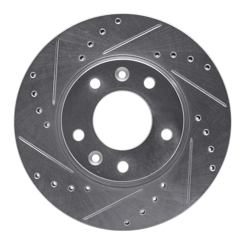 R1 02-02 Kia Sedona Front Left Drilled & Slotted Silver Brake Rotor 1