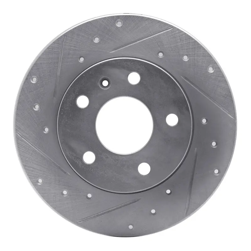 R1 02-08 Chevrolet Meriva (Mexico) Rear Left Drilled & Slotted Silver Brake Rotor 1