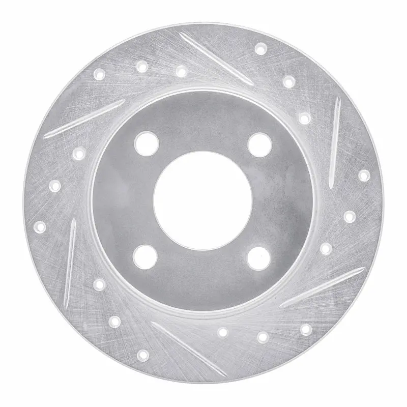 R1 78-90 Dodge Charger Front Right Drilled & Slotted Silver Brake Rotor 1