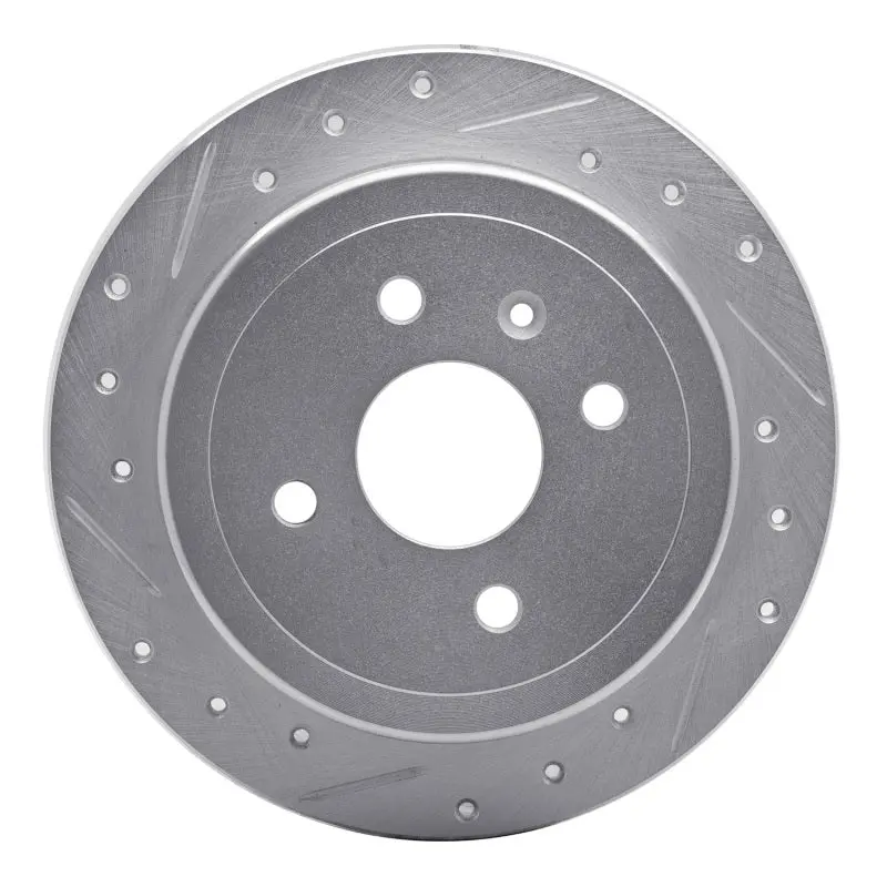 R1 99-02 Daewoo Nubira Rear Right Drilled & Slotted Silver Brake Rotor 1