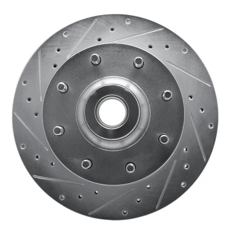 R1 78-97 Dodge B3500 / B2500 Front Left Drilled & Slotted Silver Brake Rotor 1