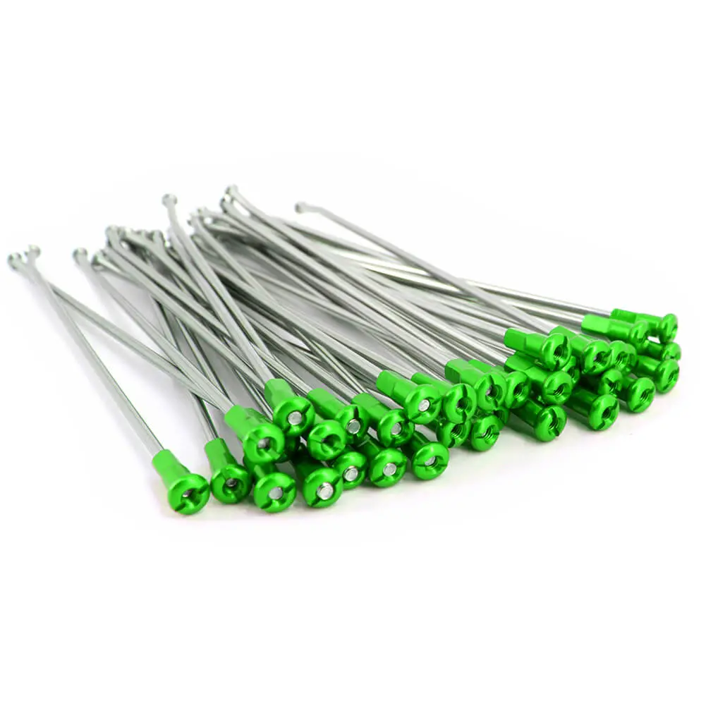 Kke 2.15*19 Rear Spoke Set With Green Alloy Nipple For For Kawasaki Kx250f Kx450f 36 Pcs 1
