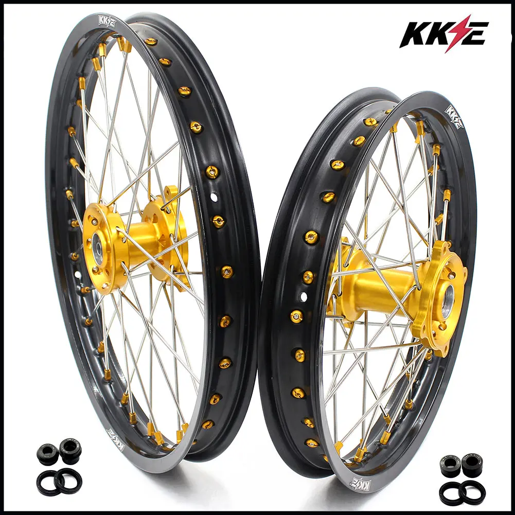 Kke 17/14 Rm80 1993-2001 Rm85 2002-2025 For Suzuki Kid's Small Wheels Rims Gold Nipples 1