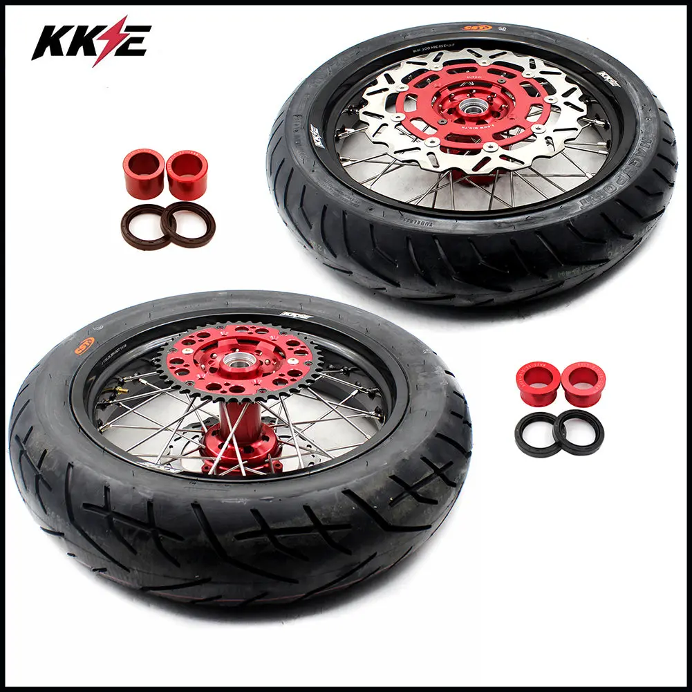 Kke 17 Inch Supermoto Wheels Tires For Suzuki Rmz250 2007-2025 Rmz450 2005-2025 1