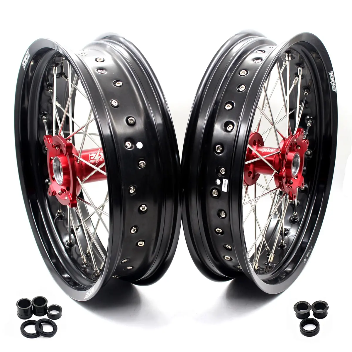 Kke 3.5*16.5 & 5.0*17 Supermoto Wheels For Honda Crf250r 04-13 Crf450r 02-12 1