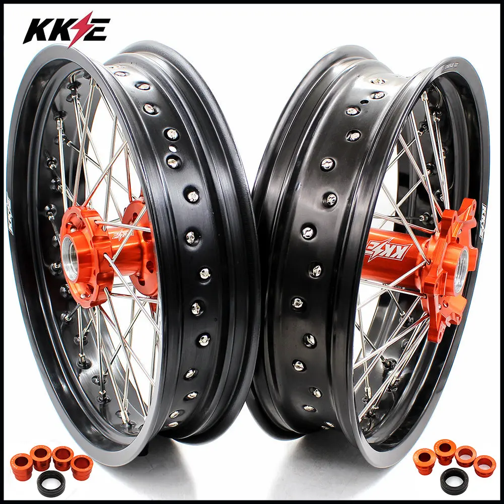 Kke 3.5 & 5.0 Supermoto Wheels For Ktm Sx Sxf Xcw Xcf Xc Exc Excf Excw 125-530 2003-2025 1