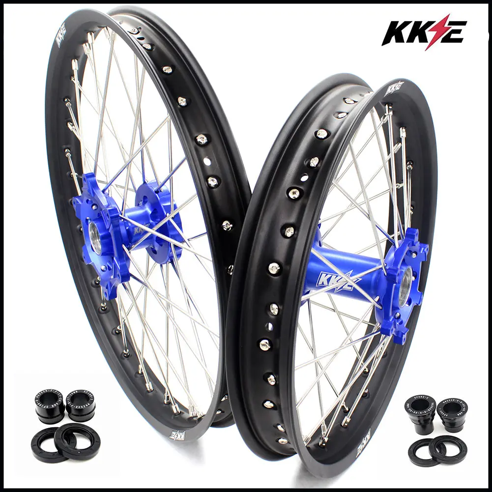 Kke 21 & 18 Enduro Wheels For Yamaha Wr250x 2008-2011 Blue 1