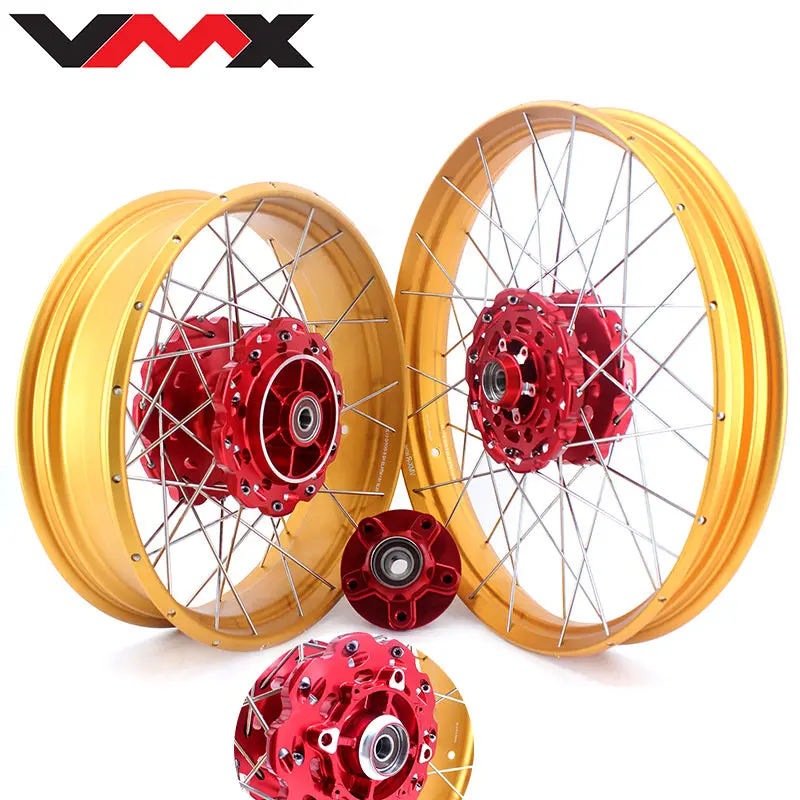 Vmx 21" 18" Tubeless Rims Fit Honda Africa Twin Crf1100l 2020-2023 Red Hubs Gold Rims 1