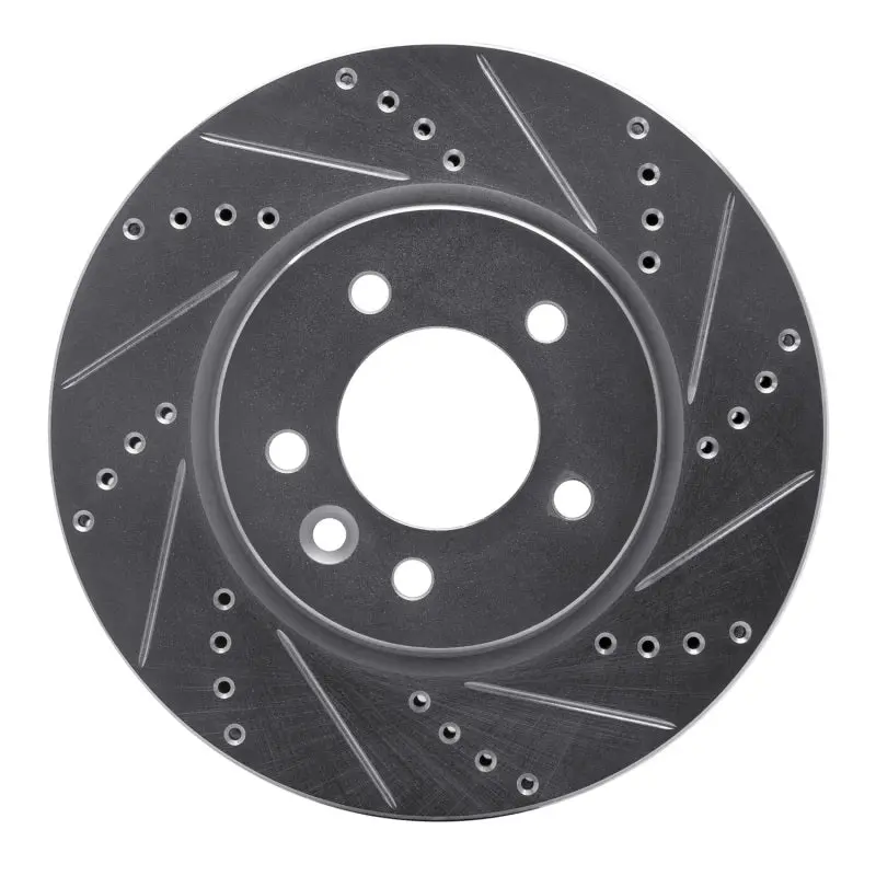 R1 05-07 Land Rover Lr3 Front Right Drilled & Slotted Silver Brake Rotor 1
