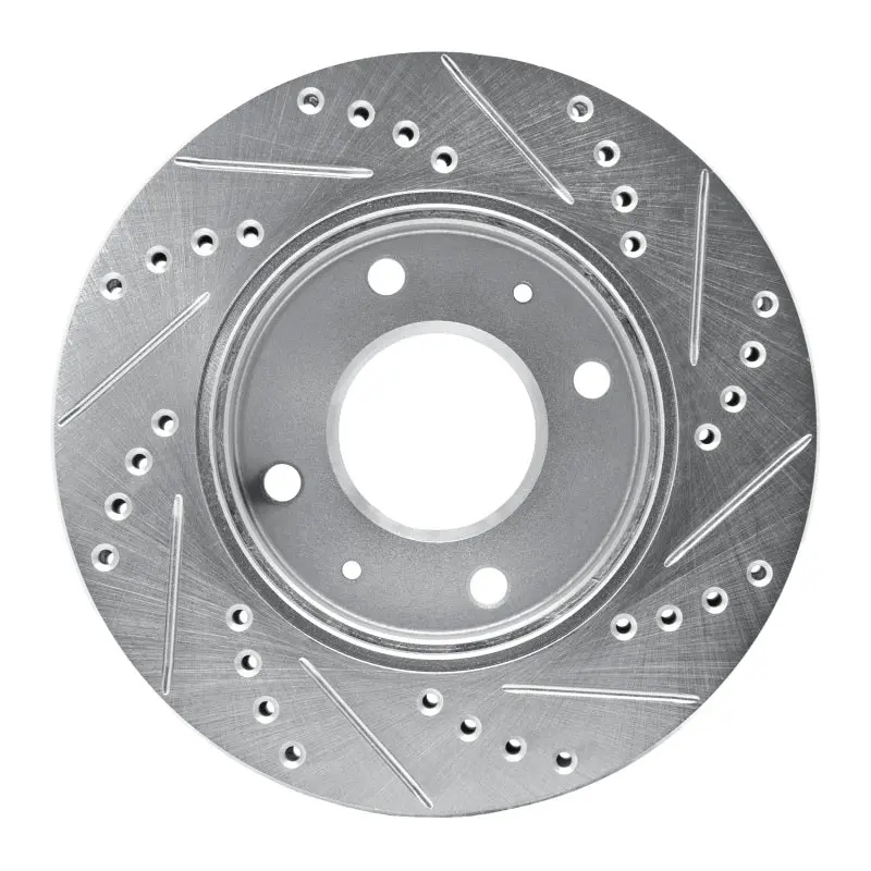 R1 01-03 Hyundai Sonata Front Left Drilled & Slotted Silver Brake Rotor 2