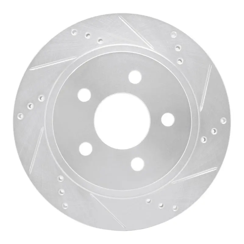 R1 93-97 Chevrolet Camaro Rear Right Drilled & Slotted Silver Brake Rotor 1