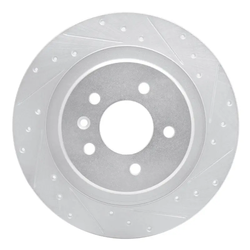 R1 16-18 Buick Envision Rear Right Drilled & Slotted Silver Brake Rotor 1