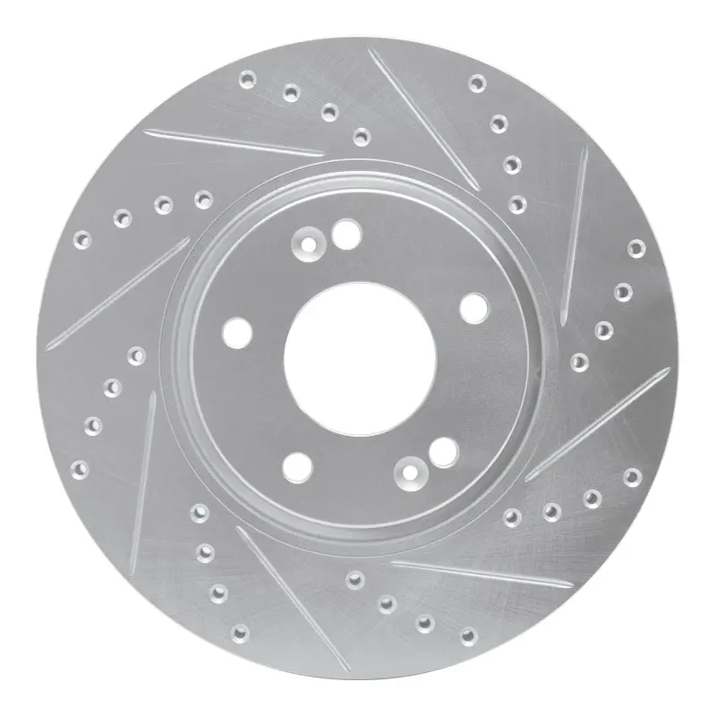 R1 12-16 Kia Sportage (Usa/Canada) Front Right Drilled & Slotted Silver Brake Rotor 1