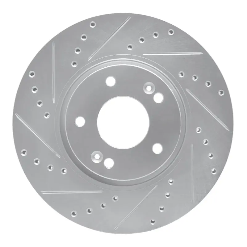 R1 12-16 Kia Sportage (Usa/Canada) Front Left Drilled & Slotted Silver Brake Rotor 1