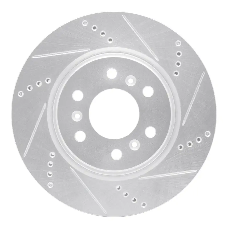 R1 06-09 Buick Terraza Front Right Drilled & Slotted Silver Brake Rotor 1