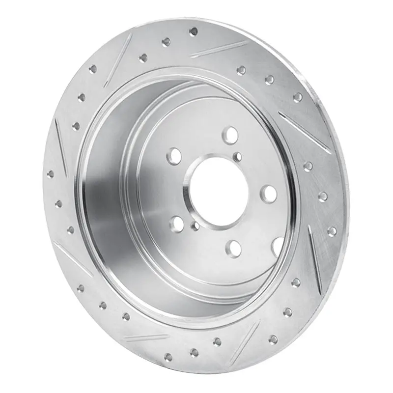 R1 08-15 Subaru Wrx Rear Right Drilled & Slotted Silver Brake Rotor 2