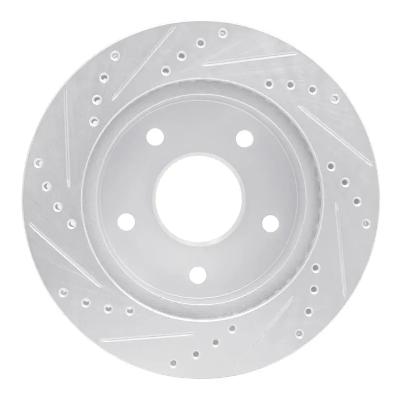R1 00-02 Dodge Ram 1500 Pickup Front Right Drilled & Slotted Silver Brake Rotor 2