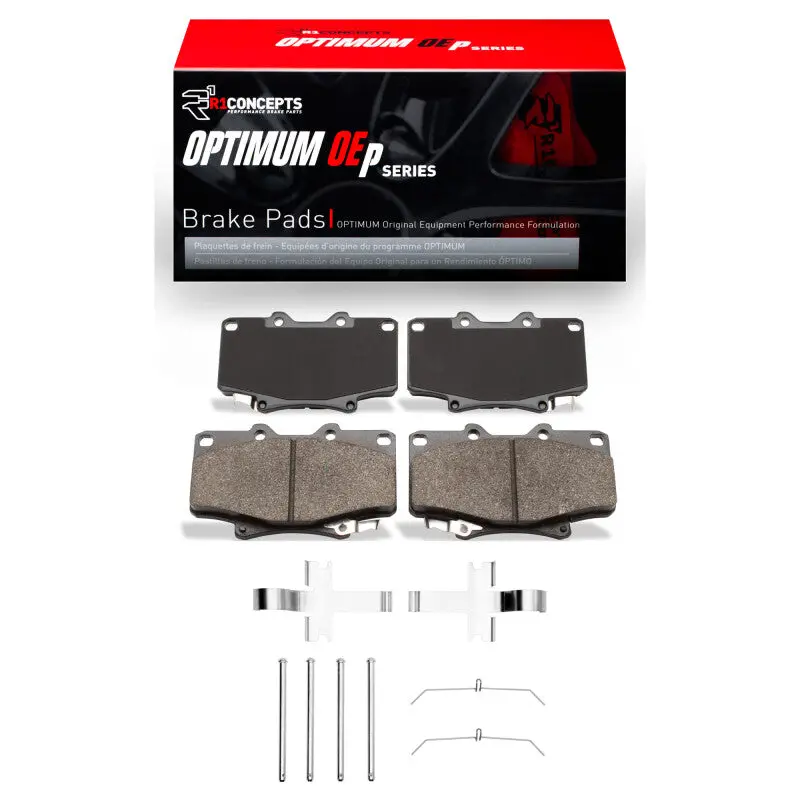 R1 90-92 Toyota Land Cruiser Front Optimum Oe Pads & Hardware Kit 1