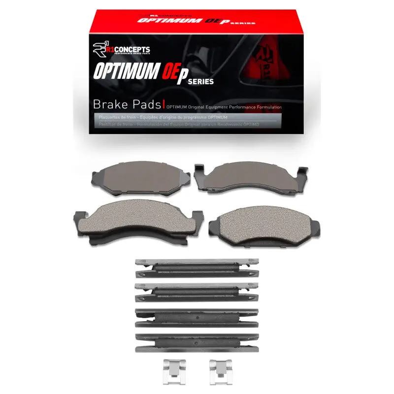 R1 86-93 Ford E-150 Econoline Front Optimum Oe Brake Pads & Hardware Kit 1