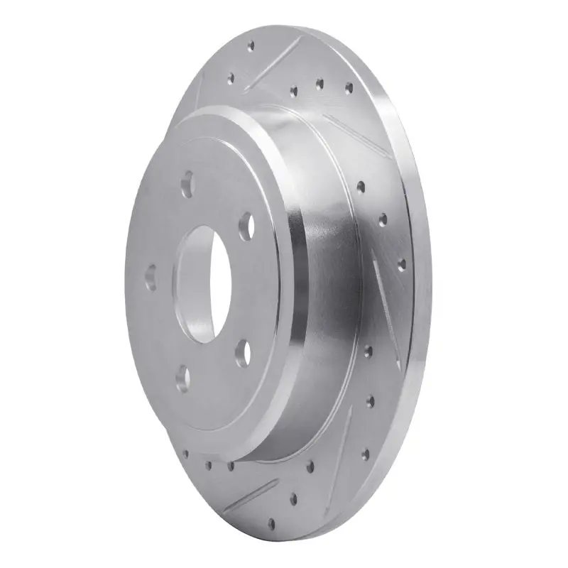 R1 05-10 Jeep Commander Rear Left Drilled & Slotted Silver Brake Rotor 2