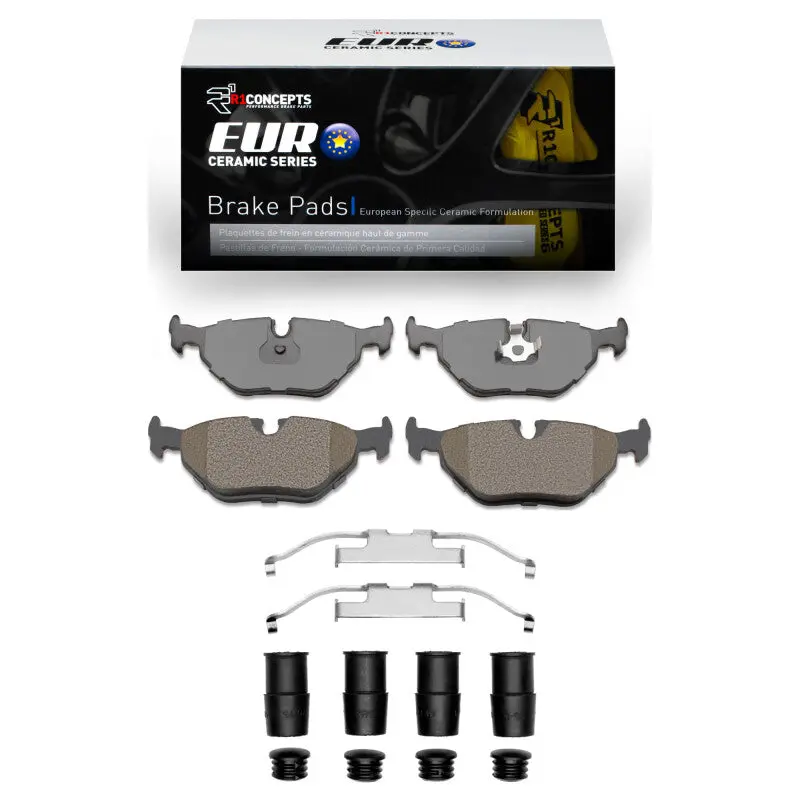 R1 87-02 Bmw 535I Rear Euro Ceramic Pads & Hardware Kit 1