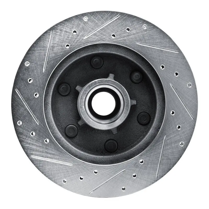 R1 88-96 Chevrolet C2500 Front Right Drilled & Slotted Silver Brake Rotor 2
