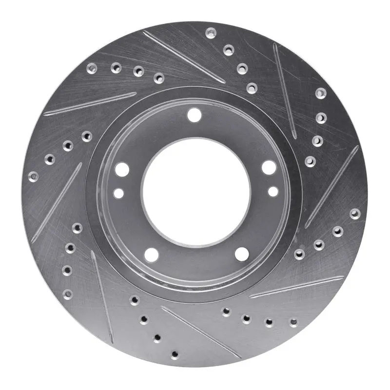 R1 03-06 Kia Sorento Front Left Drilled & Slotted Silver Brake Rotor 2