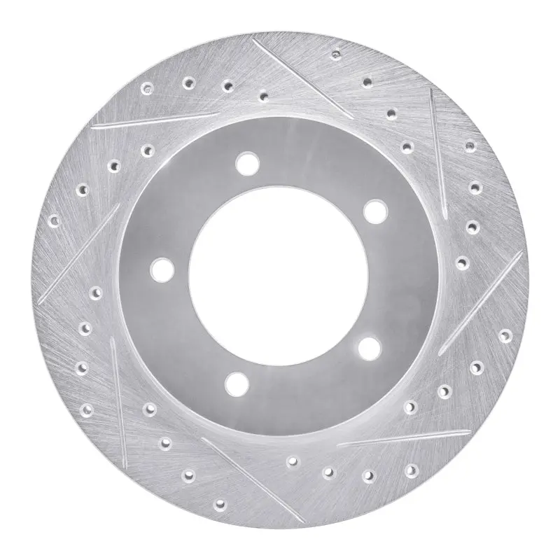 R1 96-98 Suzuki Sidekick Front Right Drilled & Slotted Silver Brake Rotor 1