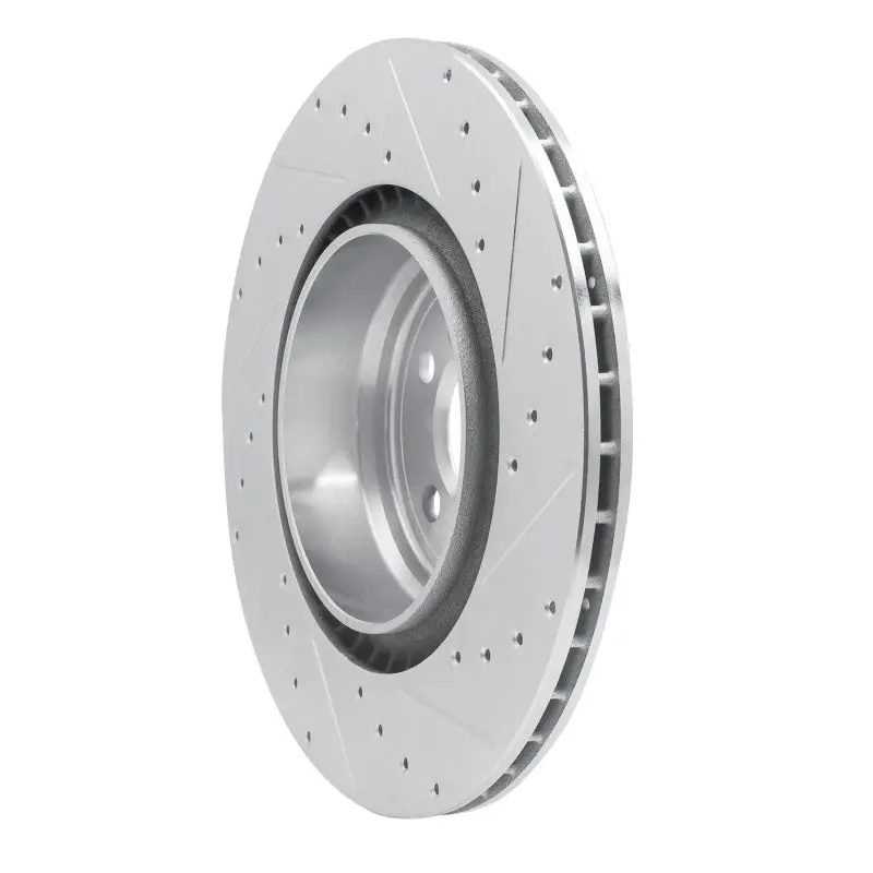 R1 09-19 Bmw 750Li Rear Left Drilled & Slotted Silver Brake Rotor 2