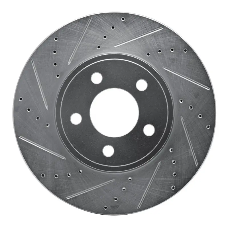 R1 03-11 Ford Crown Victoria Front Left Drilled & Slotted Silver Brake Rotor 1