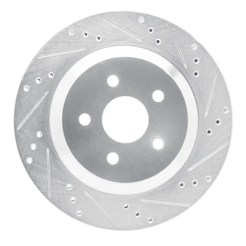 R1 04-07 Ford Freestar Rear Right Drilled & Slotted Silver Brake Rotor 1