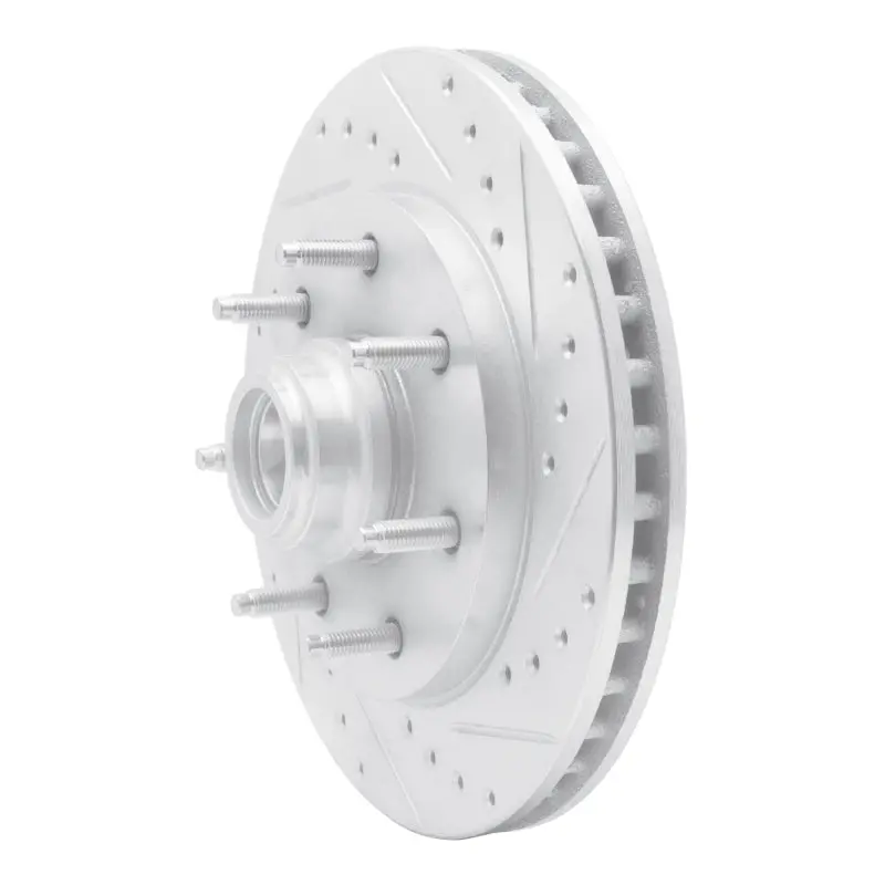 R1 97-04 Ford F-150 Rwd Front Right Drilled & Slotted Silver Brake Rotor 2
