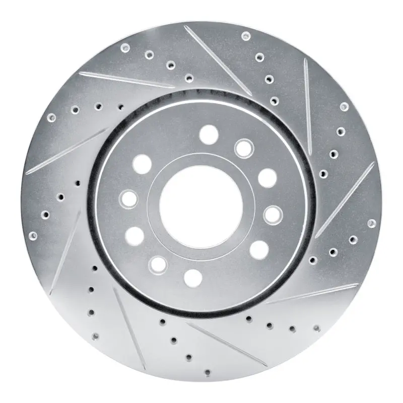 R1 21-25 Jeep Grand Wagoneer Front Right Drilled & Slotted Silver Brake Rotor 1