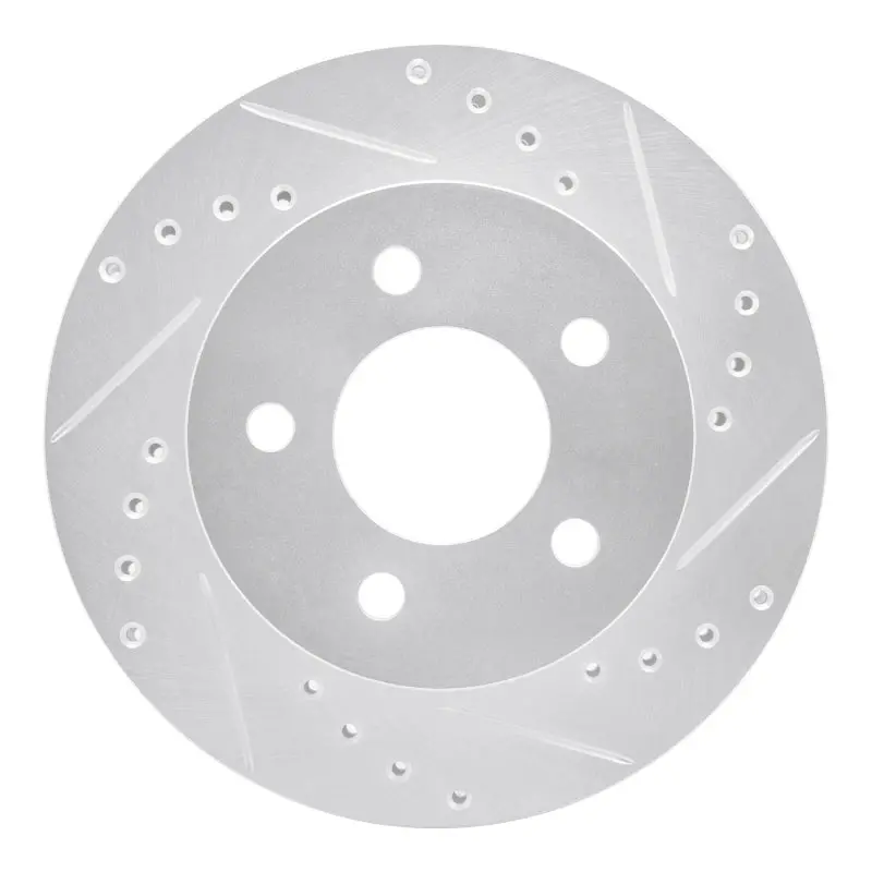 R1 91-94 Ford Crown Victoria Front Right Drilled & Slotted Silver Brake Rotor 1