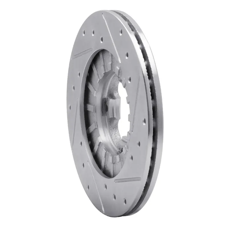 R1 89-94 Subaru Justy Front Left Drilled & Slotted Silver Brake Rotor 2