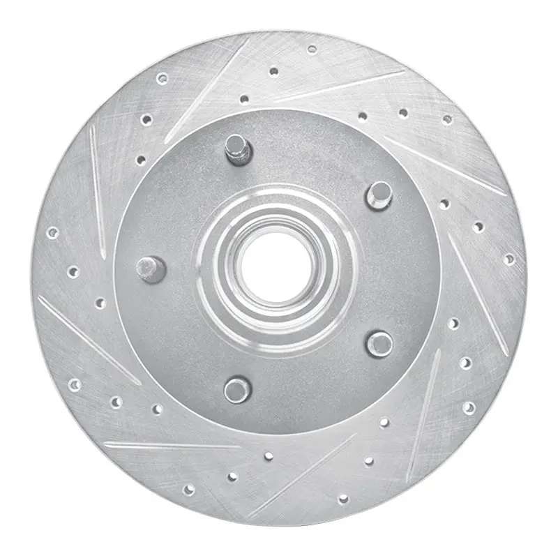 R1 94-03 Ford E-150 Econoline Front Left Drilled & Slotted Silver Brake Rotor 1