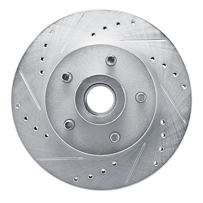 R1 72-73 Ford Gran Torino Front Left Drilled & Slotted Silver Brake Rotor 1