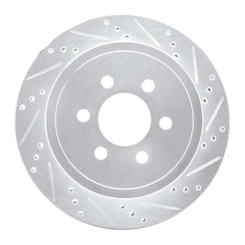 R1 03-03 Dodge Durango Rear Right Drilled & Slotted Silver Brake Rotor 1