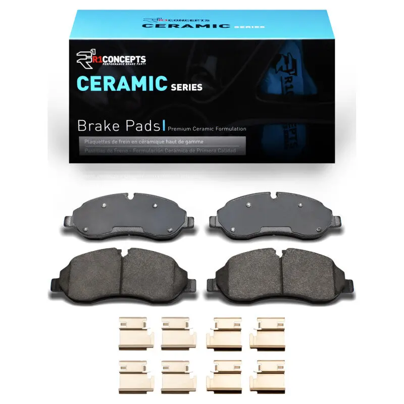 R1 15-25 Ford Transit-250 Front Ceramic Pads & Hardware Kit 1