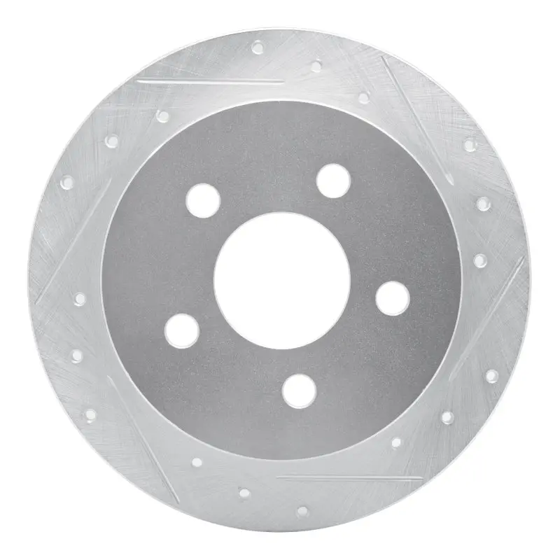 R1 97-05 Buick Regal Rear Right Drilled & Slotted Silver Brake Rotor 1