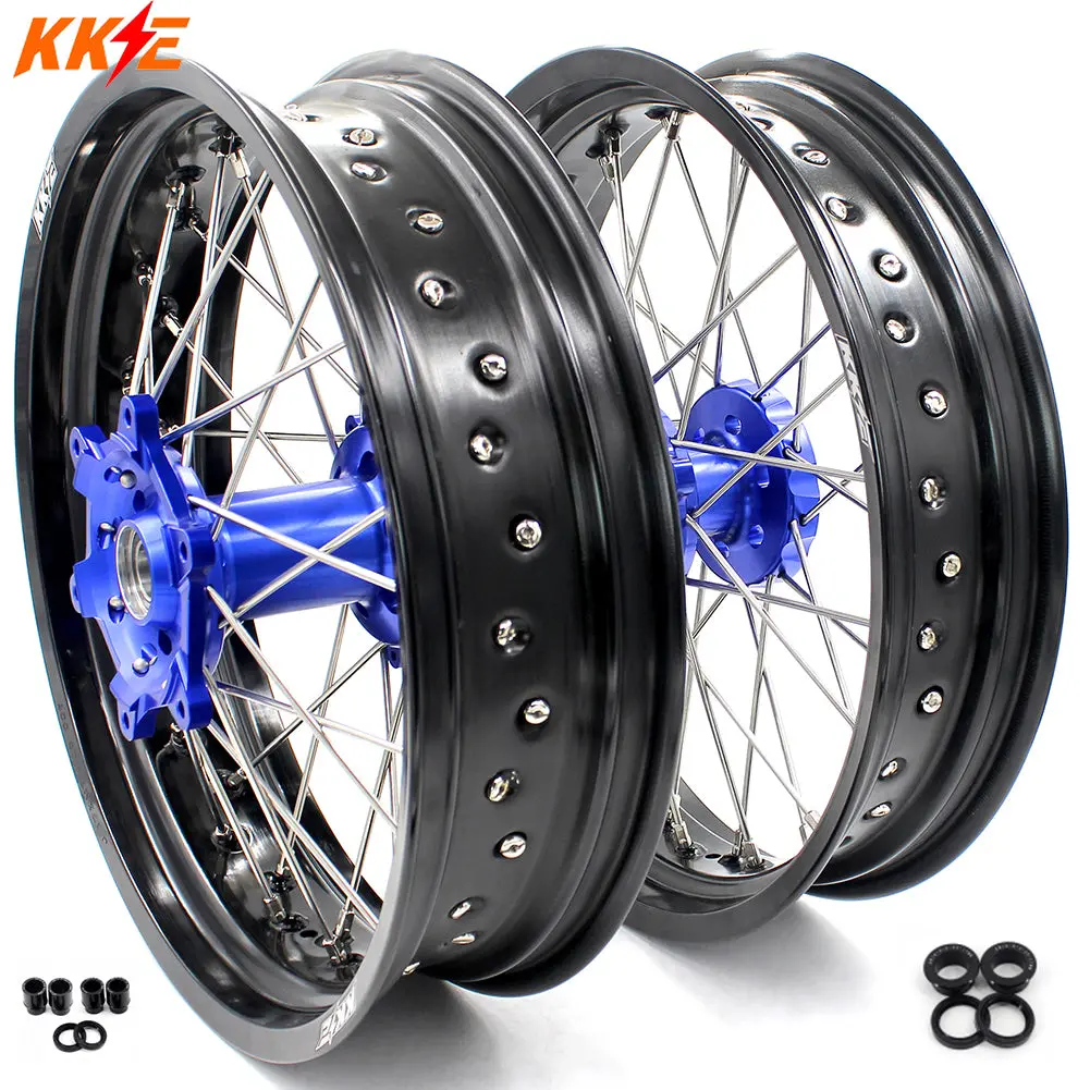 Kke 17Inch Kx250f Kx450f 2006-2021 For Kawasaki Supermoto Alloy Wheels Rim Blue 1