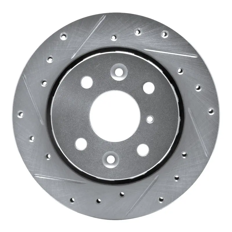 R1 94-00 Kia Spectra Front Left Drilled & Slotted Silver Brake Rotor 1