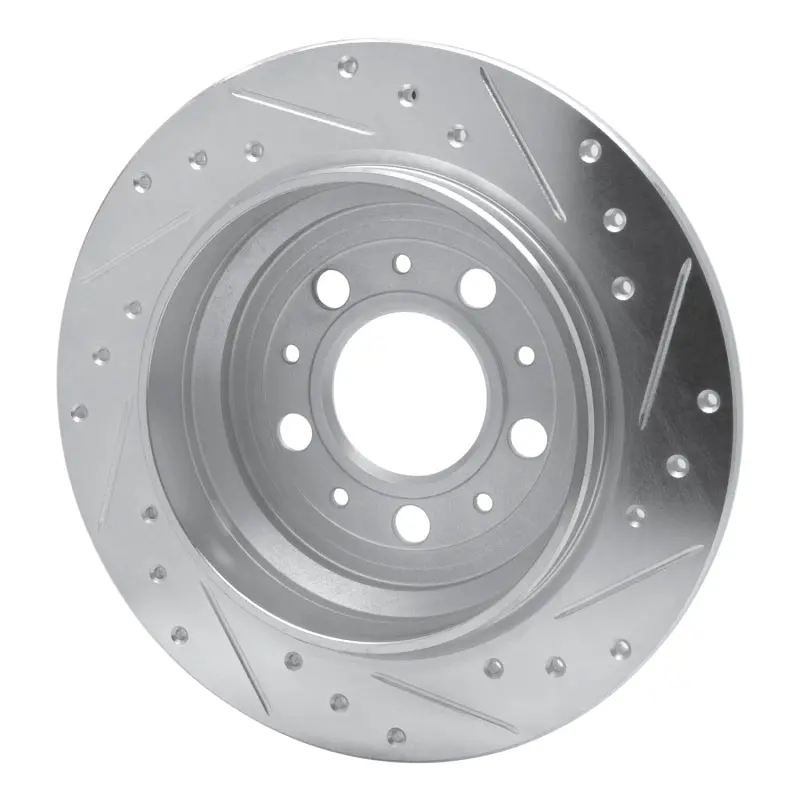 R1 99-00 Volvo V70 Rear Left Drilled & Slotted Silver Brake Rotor 2