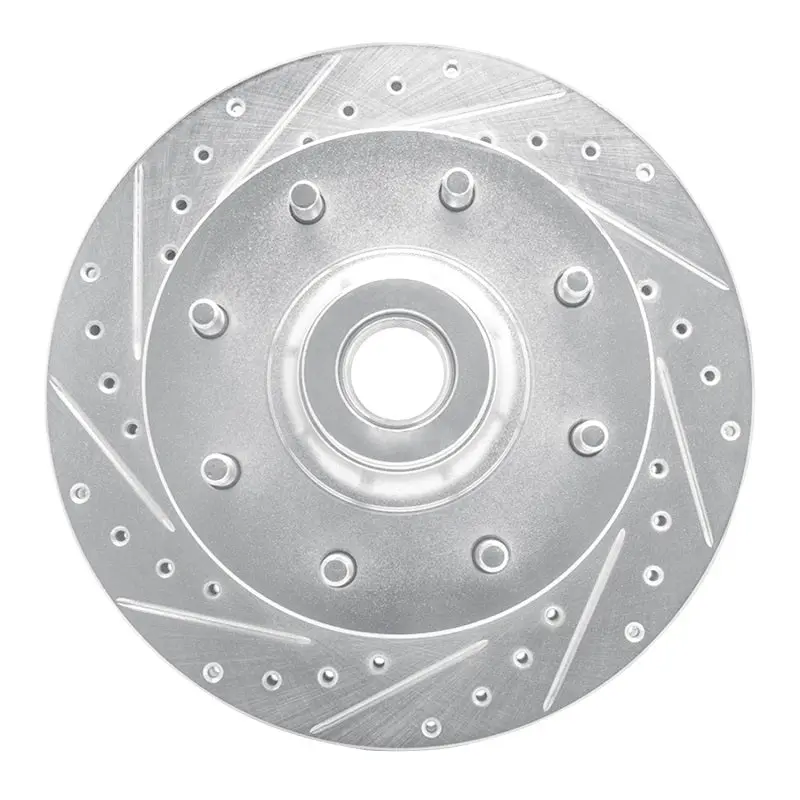 R1 94-97 Dodge B200 / B200 Van / B250 Front Left Drilled & Slotted Silver Brake Rotor 1