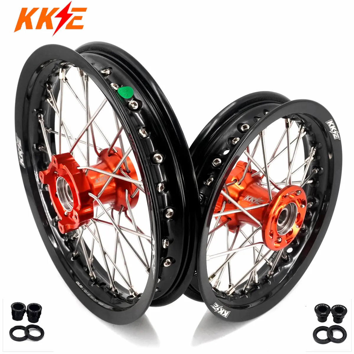 Kke 12/10 Small Kid's Wheels For Ktm Sx50 2024-2025 Mini Dirtbikes Orange Hub 1