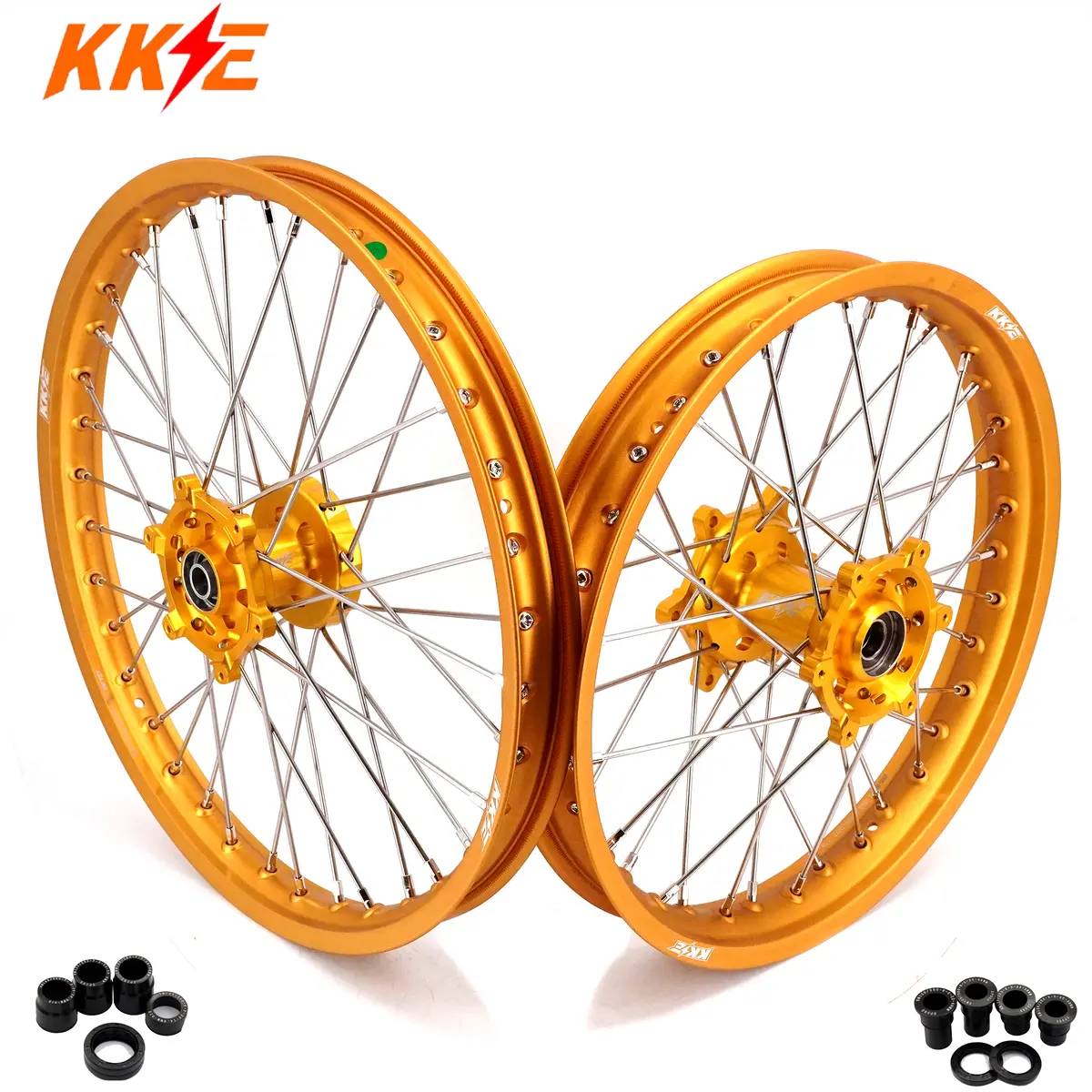 Kke 21 & 19 Glm Gold Wheels For Suzuki Rm125 Rm250 1996-2000 1